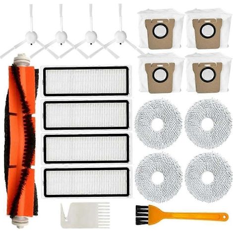 Accessoires pour aspirateur robot Xiaomi Robot X10+ X10 Plus B101GL : brosse principale, filtre HEPA, lingette de nettoyage et sacs à poussière. (1/5)