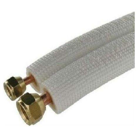 Raccord frigorifique double M1 de 3 m – Raccords pré-assemblés 1/4" et 3/8" – Tubes en cuivre de 6 et 10 mm – Compatible avec les fluides frigorigènes R22, R407C, R410A et R507A
