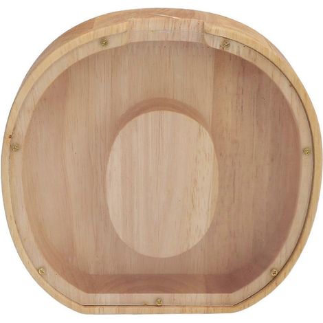 Tirelire en bois en forme de lettre avec panneau transparent, portable, en forme de O, boîte de rangement, décoration intérieure