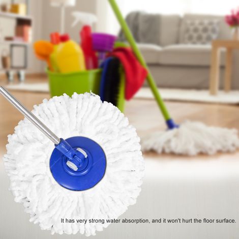 Tête de rechange pour balai rotatif 360° en microfibre, blanc, nettoyage magique, recharge sol pour sols, 1 pièce (1/3)