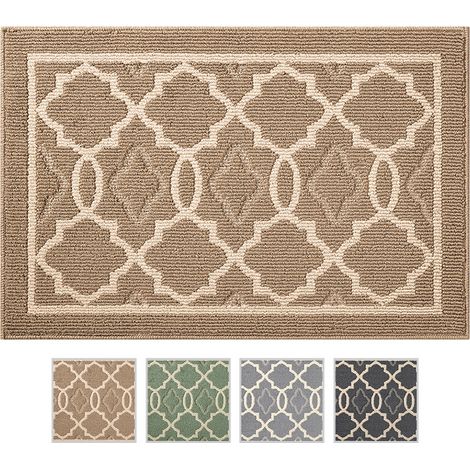 Tapis de porte antidérapant vert 50 x 80 cm, pour l'intérieur et l'extérieur Absorbant et résistant à la corrosion, lavable en machine, anti-poussière (1/5)