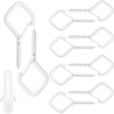 Juego de 10 ganchos atornillables, ganchos de techo, tornillos de argolla, ganchos de pared atornillables, tornillos de gancho, tornillos de anillo, argollas de tornillo, tornillos de acero inoxidable (1/5)