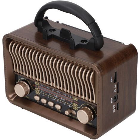 Retro Vintage Radio Portable AM FM SW Bluetooth 5.4, 1200mAh Battery with Type C Antenna, USB AUX Port (1/5)