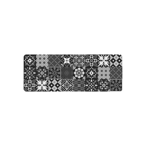 Tapis mousse imprimée antidérapant pour intérieur Noir 45x120 cm