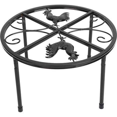 Support en métal pour mangeoire à poules, support pour pot de fleurs d'intérieur/extérieur en fer, rond, pour la maison et le jardin d'angle. (1/5)
