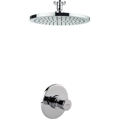 Timed Non Concussive Concealed Shower Self Closing + Round Fixed Ceiling Head (1/4)