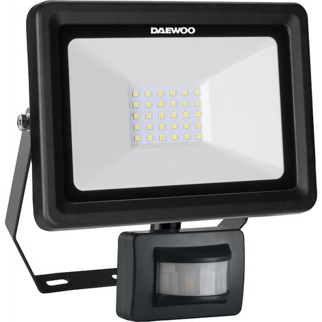Daewoo – Projecteur LED 30W IP44 avec détecteur de mouvement – Basse consommation – Pour extérieur – Éclairage puissant et durable