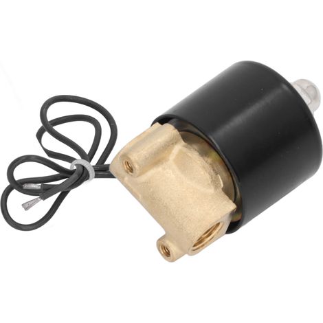 Magnetventil 2W, normalerweise geschlossen, Messing-Kupferkernspule, elektrisches Magnetventil für Wasser, Gas und Öl, 1/4 Zoll, DC 24 V (1/5)