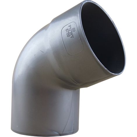 Coude PVC 67°30 mâle femelle pour tube de descente Ø80 - aspect zinc - First Plast (1/4)