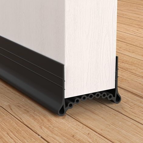 Tope de silicona para puerta corredera, tira de sellado negra de 99 cm (3,25 pies). (1/5)