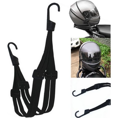 Sangles universelles pour bagages moto - Sangles pour vélos - Pinces à bagages avec crochets - Filets de sécurité rétractables très résistants - Sangles d'arrimage en caoutchouc (1/5)