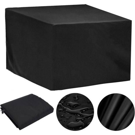 Housse Salon De Jardin Exterieur 110x110x85cm Oxford Housse De Protection De Jardin Imperméable Au Vent Anti-UV Bache Table De Jardin (Noir) (1/4)