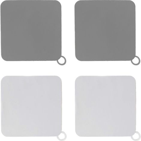 4 Stück flache Saugnapfabdeckung aus Silikon, geruchsabweisend, starke Saugkraft, multifunktional, weiß/grau, YMMR (1/5)