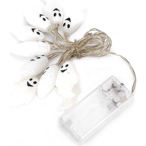 String Light - 10 LED - 2 m - Halloween Ghost Decoration - 2x AA Batteries Required - 1 Unit (1/5)