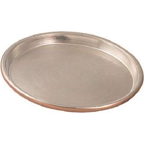 Teglia Rame Stagnato Vigor Pesante Tonda Bordo cm. 3 Ø cm. 36