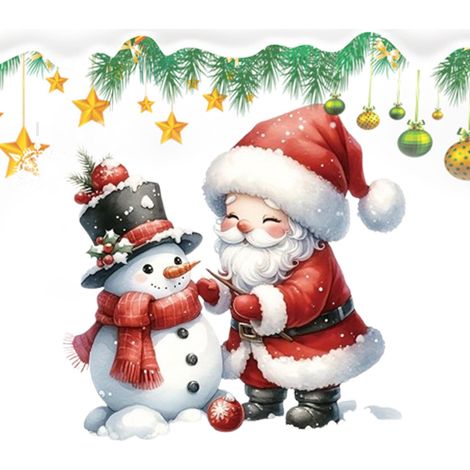 Stickers Muraux De Noël,Stickers Muraux Père Noël - Autocollants de Noël Autocollant de siège de toilette Autocollants muraux père noël bonhomme de neige, autocollants de vacances, autocollants de r (1/5)
