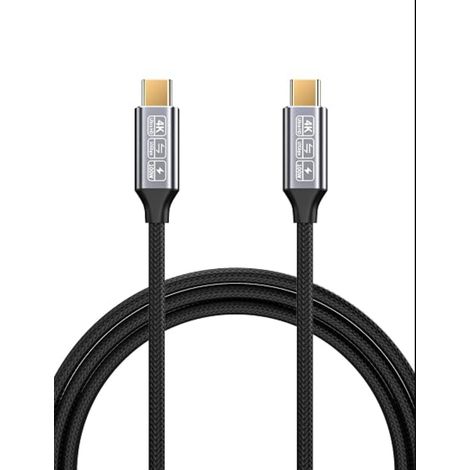 Câble USB C vers USB C 3.1 Gen2 10Gbps Transfert de Données 100W 20V/5A Cable USBC Charge 4K Cable USB C 4M Thunderbolt 3 Câble (1/5)