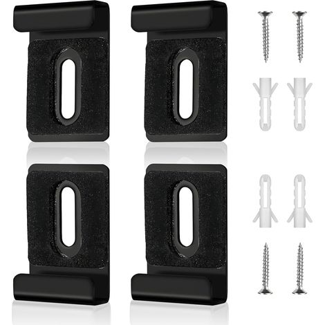 4 Pièces Fixation Miroir, Noir Supports de Miroirs Muraux, Acier Inoxydable Fixation Mural pour Miroir, avec Vis et Chevilles D'expansion, pour Salles de Bains, Bureaux, Salles de Sport (1/5)