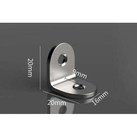 50 pezzi 20x20mm staffa angolare in acciaio inossidabile staffa a U angolare a 90 gradi supporto angolare (1/4)