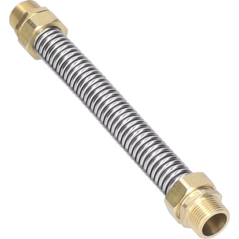 Tuyau de raccordement pour climatiseur, filetage mâle G3/4, flexible ondulé en acier inoxydable pour chauffe-eau à ventilo-convecteur, 25 cm