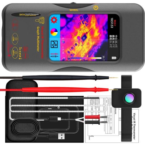 Multimètre professionnel d'imagerie thermique avec résolution 240 x 240 et écran tactile pour diagnostic électrique 20 000 pièces (1/5)