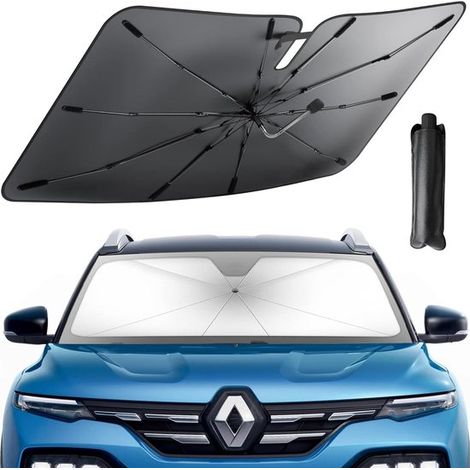 Paraguas parabrisas coche UV (tamaño L), Parasol plegable parabrisas, UV contra calor, 140 x 78 cm (1/5)