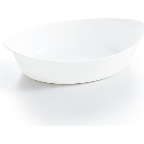 Plat ovale Blanc Smart Cuisine Carine 250°C - Plat à Four en Verre Innovant - Léger et Extra-Résistant - Nettoyage Facile - Fabrication en France - Dimensions 25x15 cm (1/5)