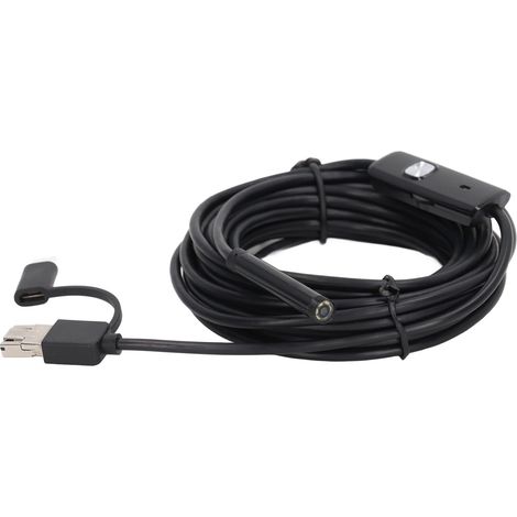 3-in-1 Endoskop für Android, kompatibel mit USB Typ C und Micro USB, wasserdicht, für die Inspektion von Kfz-Rohrleitungen, mit 6 LEDs und einem 5 m langen starren Kabel für Smartphones. (1/5)