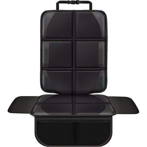 Protector de asiento de coche de tela Oxford, impermeable y antideslizante, fácil de limpiar, apto para SUV y sedanes, color negro (1/5)