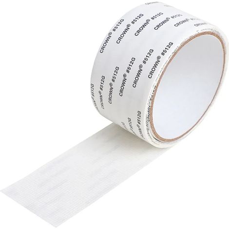 Kit de réparation de moustiquaire, ruban adhésif imperméable et résistant de 5 cm x 2 m pour la réparation de la maille en fibre de verre des moustiquaires et des portes anti-insectes (blanc) (1/4)
