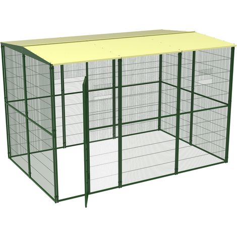 VOLIÈRE DE JARDIN 3X2 M À TOIT DEUX PENTES IMOR®