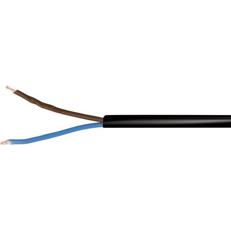 Câble souple en PVC H03VV-F 2 x 0,75 mm² noir