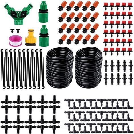 Kit D'irrigation Goutte À Goutte, 30m Réglable Goutte À Goutte Kits D'irrigation Système De Brumisation D'arrosage Diy Kit Arrosage Automatique Pour Jardin Serre MINKUROW (1/4)