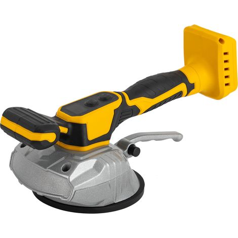 Carreleur sans fil, Vibrateur pour carrelage compatible avec Dewalt 18V batterie, avec 8 vitesses, affichage numérique, ventouse de 13cm et adsorption de 50kg pour carreaux 20-120cm (SANS pile)