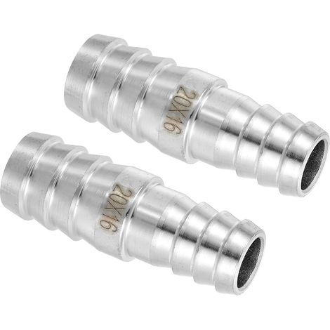 2Pcs Réducteur de Tuyau 13/16" à 5/8" avec Embout en col de Cygne, raccord de Tuyau en Acier Inoxydable 304, hygiénique pour systèmes à Vide, connexions de tuyaux, argenté (1/5)