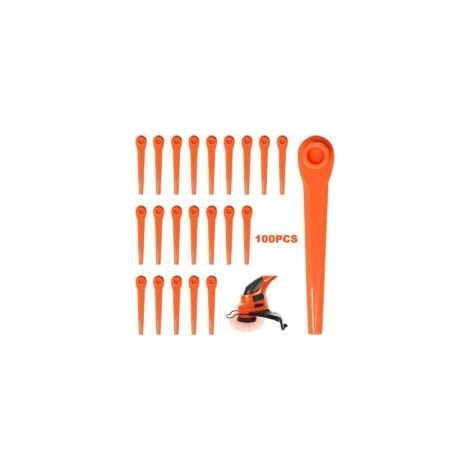70-mm-Freischneiderklingen, 100er-Packung Ersatzklingen für Trimmer, Rasenmäherklingen, Kunststoff-Trimmerklingen für Gardena 9823, 9825, 9820, 982 (1/5)