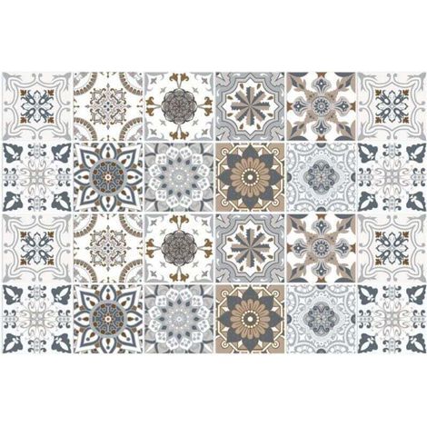 Carrelage Adhésif 20x20 Style Industriel Credence Adhesive pour Cuisine Brique,24 Pcs Stickers Muraux Salle de Bains Cuisine Carrelage Adhesif Mural avec Motifs de Carrelage Dalle Pvc Adhesi (1/4)