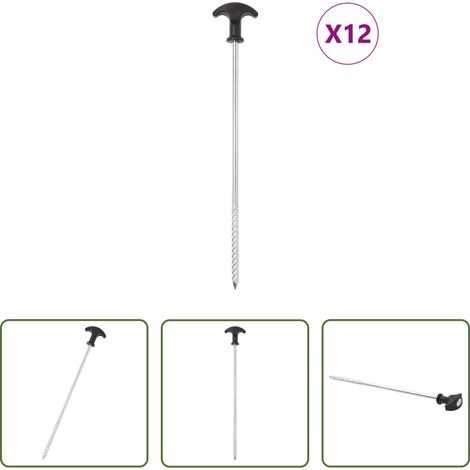 Camping - Zeltheringe 12 Stk. 30 cm Ø7 mm Verzinkter Stahl (1/5)