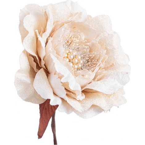 Rametto decorativo floreale con rosa in poliestere per interni ed esterni