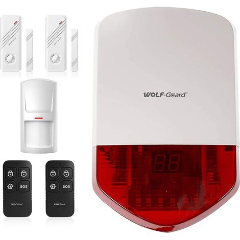 LB-01A Système d'alarme de sécurité 110dB indépendant Pour garage chantier porche Avec télécommande Détecteur de mouvement Base indépendante (1/5)