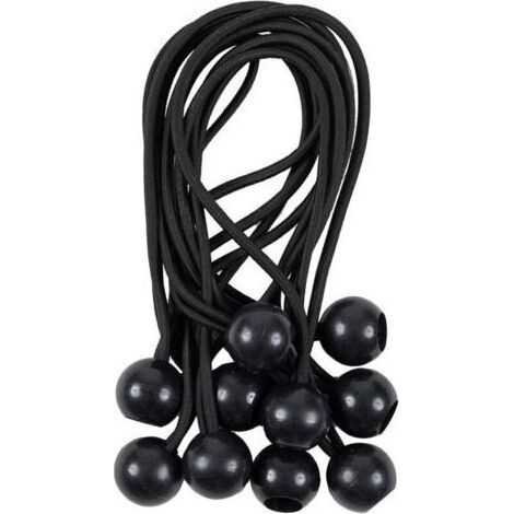 Lntyq Tendeur Elastique avec Boule 25 pièces 20cm - Sandow Elastique pour Fixation rapiden bâche, Tente, bannière.., Noir