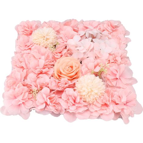 Panneaux muraux de fleurs artificielles roses en soie, décor mural pour mariage, fête, fond de scène, 38 x 38 cm, rose