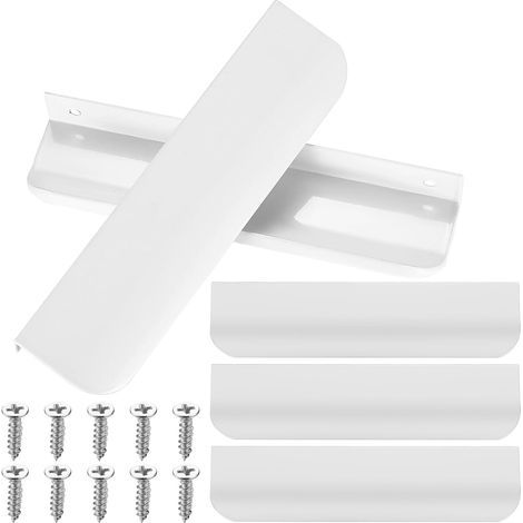 Küchenschrankgriffe, gebogenes Design, Aluminiumlegierung, weiß, 150 mm, für Schrankschubladen (1/5)