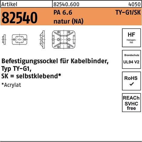HellermannTyton Befestigungssockel TY3G1S-N66-NA 100 Stk