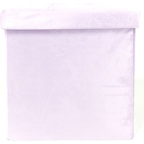 Pouf Contenitore Imbottito Pieghevole Modello Velvet Colore Rosa Antico (1/4)