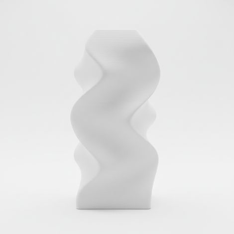 Vaso decorativo ondulato bianco per fiori, a spirale, elegante
