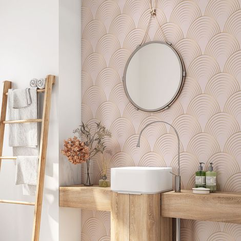 Crédence adhésive salle de bain - Design - 60x60 cm - Adhésif + Protection MATE (1/4)