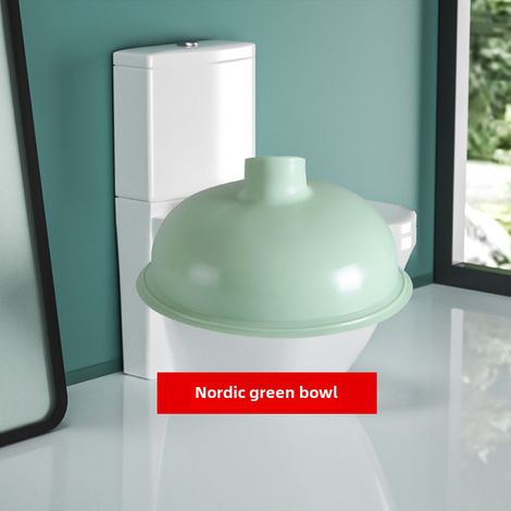 Déboucheur de toilettes puissant pour éliminer les obstructions des canalisations d'égout et autres objets. Outil spécial en cuir avec ventouse (cuvette à ventouse [vert nordique]). (1/5)