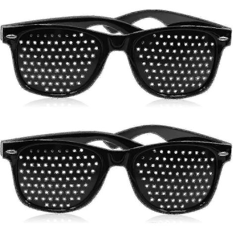 Lot de 2 lunettes à trous sténopéiques noires unisexes pour améliorer la vision et renforcer la vue (1/5)