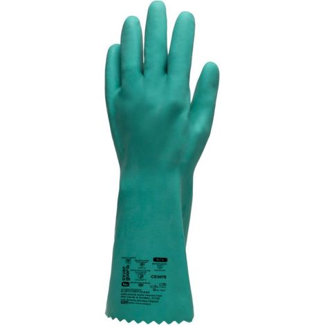 Lot de 12 paires de gants nitrile NI550 - Nitrile vert coton Taille 9 (1/5)